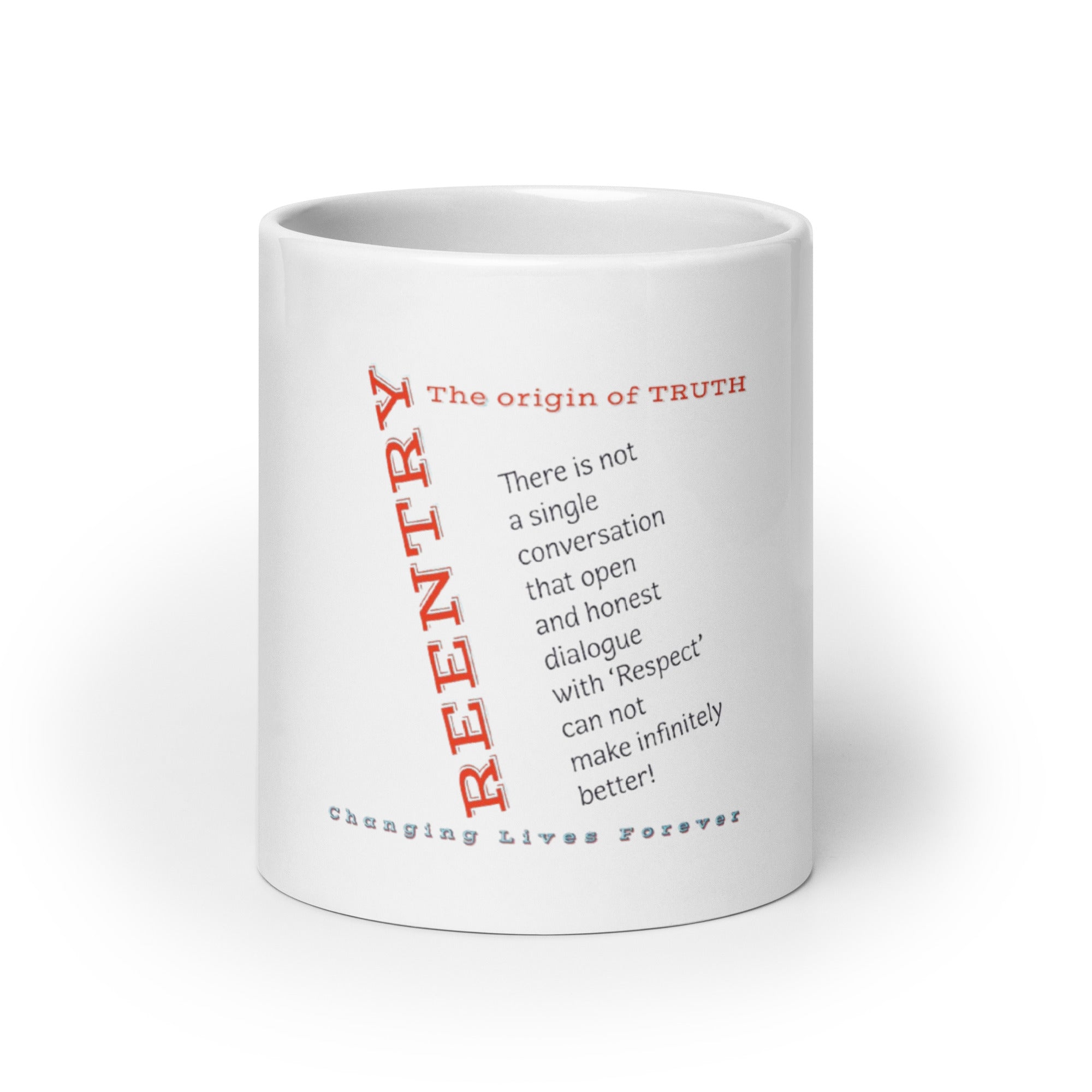 White glossy mug